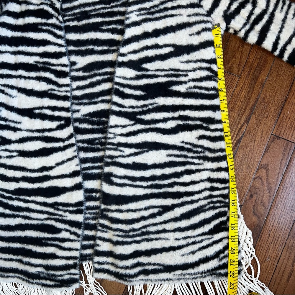 Loft | Fuzzy Zebra Print Open Cardigan - image 6